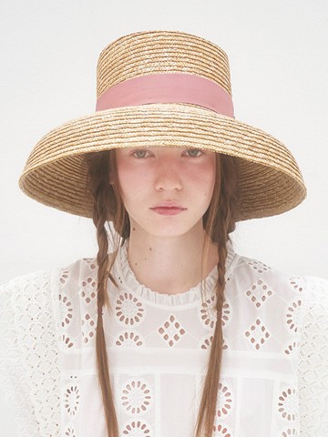 Jane Wide Straw Hat_Pink