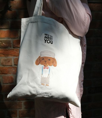 自家品牌PetWithYou2D  限量tote bag經典款托特包 全棉單肩帆布