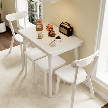 【臺灣公司 可打統編】免運 四方桌椅 八仙桌椅 巖板折疊餐桌小戶型實木餐桌椅現代簡約組合長方形桌子家用奶油 可開發票 全館六折 工廠現貨直銷 新品特價 c1085