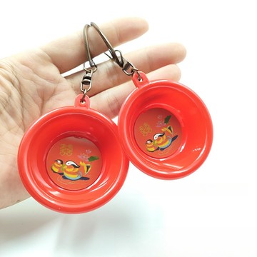 台灣出貨 鴛鴦盆臉鑰匙扣 復古隨嫁禮品 喜事吊飾 個性禮物