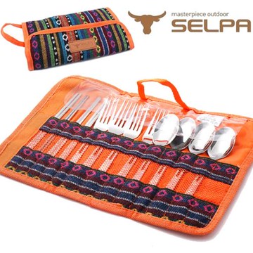 【韓國SELPA】民族風餐具收納包(含餐具)