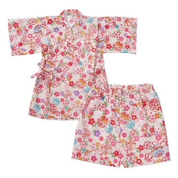 akachan honpo - 兩件式甚平-手鞠-米白色