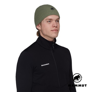 【Mammut 長毛象】Sublime Beanie 刺繡LOGO保暖羊毛帽 沼澤綠 #1191-01542