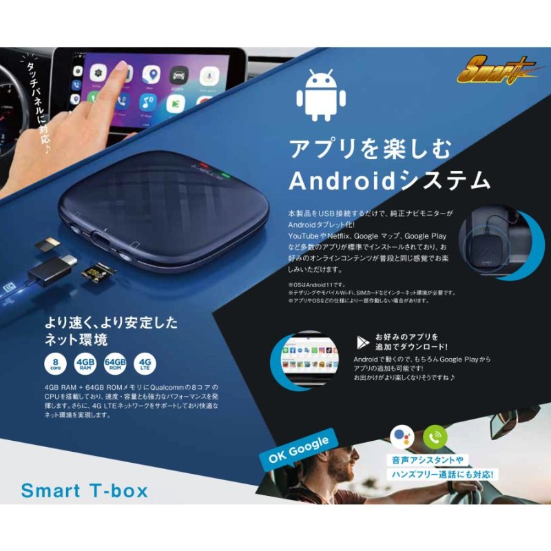 Smart スマート T-box SMIT-TB01 純正モニターをAndroidタブレット化 ...