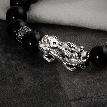 【JK銀飾】般若八方貔貅／925純銀 手串