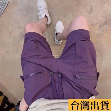 🌈台倉出庫🌈 夏季男士休閒短褲速幹2024新款時尚工裝五分褲大口袋青年潮流時尚