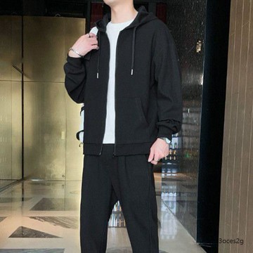 臺灣出貨兩件套春秋季男士休閒運動服套裝上衣褲子連帽衛衣拉鍊開衫束腳褲運動兩件套速乾運動套裝運動短褲男男運動服短褲男運動