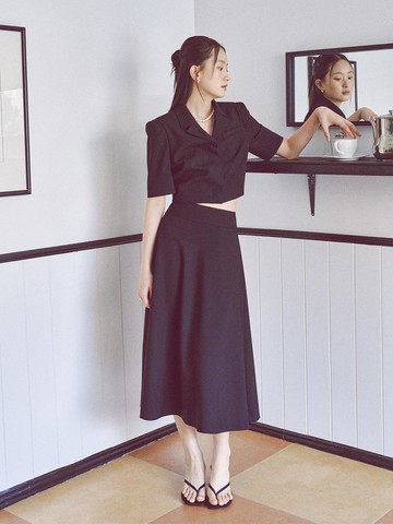 Summer Wool Flare Volume Long Skirt [2colors]