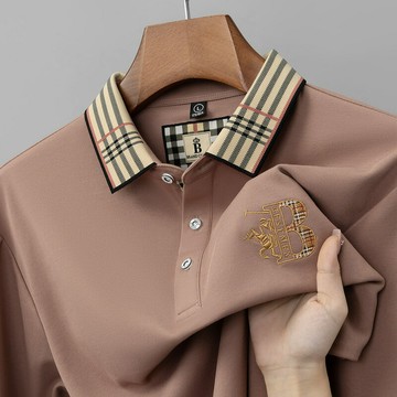 【新款熱賣】品牌專柜正品翻領長袖polo衫男春秋款中青年輕奢高檔青年T恤上衣t