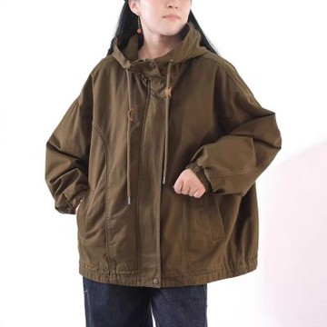 設計所在 棉麻隨性風 連帽風衣100棉外套(2色可選)