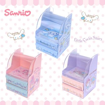 香港三麗鷗美樂蒂雙子星玉桂狗大耳狗桌面收納盒抽屜翻蓋儲物盒