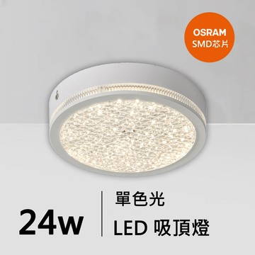 24W菱晶燈罩吸頂燈｜QC-30302W-歐司朗芯片