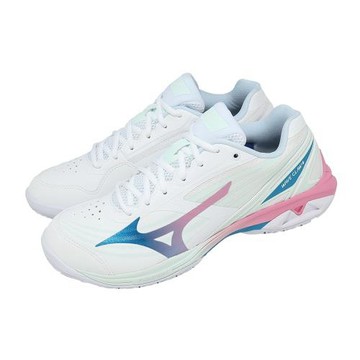 Mizuno 美津濃 羽球鞋 Wave Claw 4 寬楦 男鞋 女鞋 白 緩震 回彈 室內運動 71GA2643-17