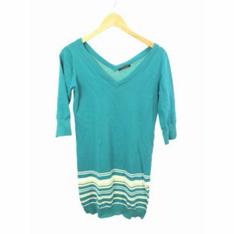 中古 ルスーク Le Souk ワンピース ミニ 七分袖 Vネック 38 青 ブルー Y2i レディース 通販 Lineポイント最大1 0 Get Lineショッピング