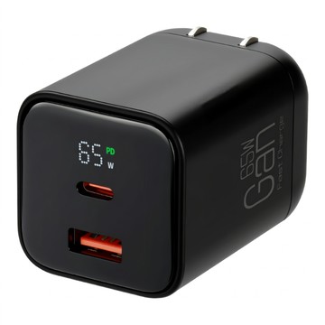 CYKE 雙孔折疊式數顯充電器 65W  黑色  1個