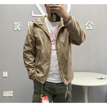 出口德國 戶外防風防水！春秋新品男連帽純色運動休閑夾克外套