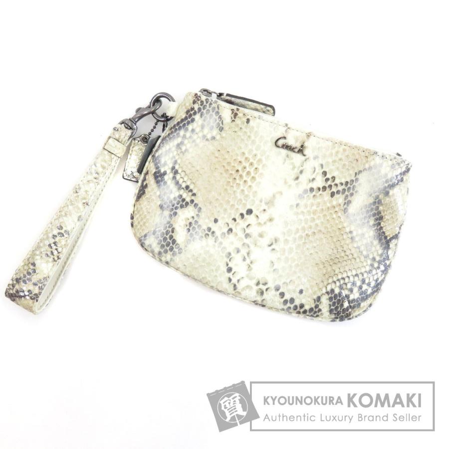【美品】コーチ アクセサリーポーチ パッチワーク　シグネチャー パイソン 美品】コーチ アクセサリーポーチ パッチワーク シグネチャー