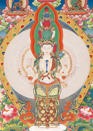 觀世音菩薩手工唐卡——以24K金呈現慈悲的光芒
