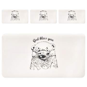 E.dot 掀蓋口罩收納盒 輕薄隨身 防水防塵  小熊  4個