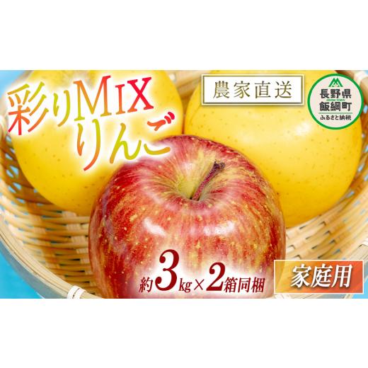 ふるさと納税 長野県 飯綱町 りんご サンふじ シナノゴールド 家庭用 3kg × 各1箱 合計 2箱 セット 大友農場 エコファーマー認定 沖縄県への配送不可 2024年1…