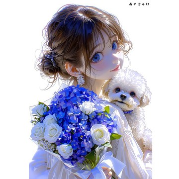 【4 月新品 3】07-120-0129 人物貼紙 春日少女與動物