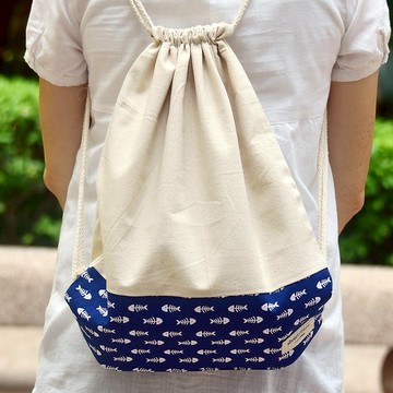 束口後背包/束繩包/束口袋 ~ 魚骨(B111) RS