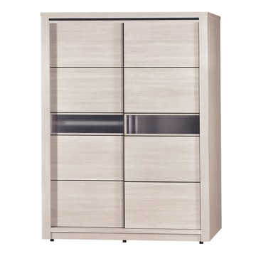 文創集 奧瑪6.1尺推門衣櫃(內含側拉穿衣鏡)-182x60x202cm免組