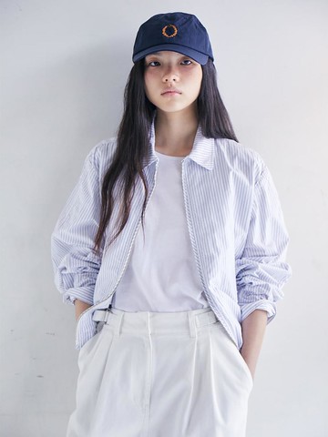 Cotton Stripe Blouson Blazer [White] (TA5411A031)