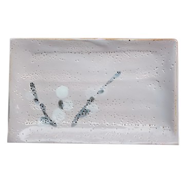 長方皿合 日本製  20 x 13 x 1.5cm  粉色 + 白色 + 灰色  1個