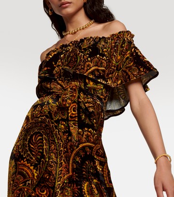 Etro Paisley velvet maxi dress