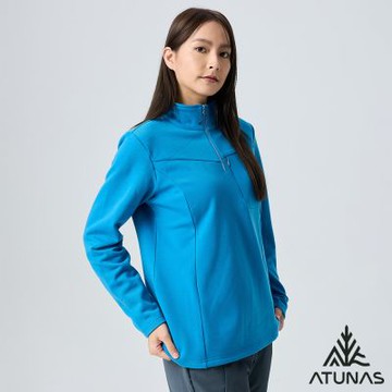 【ATUNAS 歐都納】女款POLARTEC THERMAL PRO保暖拉鍊衫A1PS2523W蔚藍/輕量/舒適/戶外/專業登山