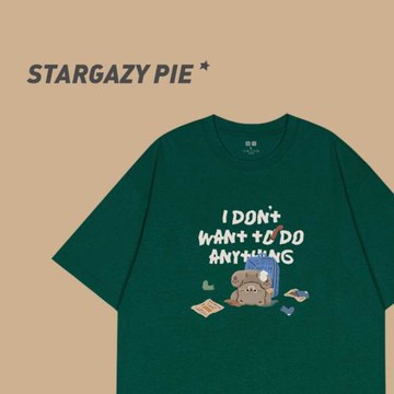 STARGAZY PIE 翻車啦~美式趣味卡通印花可愛短袖t恤男女