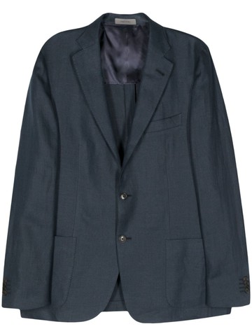 Corneliani - linen single-breasted blazer - men - Linen/Flax/Viscose - 58 - Blue