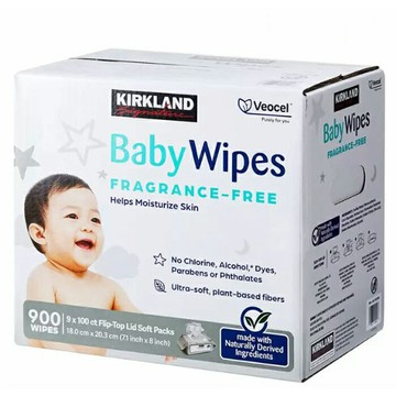 [COSCO代購6] 宅配限1 C1212100 科克蘭 超柔軟無香精嬰兒濕巾 900張