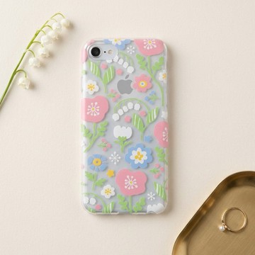 【透明手機殼】Pastel Flowers