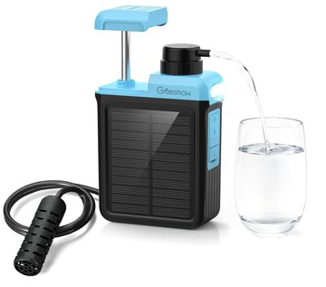 Greeshow GS-2809 攜帶式 電動淨水器 可手動 濾水 太陽能充電 地震 防災 避難 登山 露營 替換濾心 適用 GS-2809 GS-2801 GS-2811 日本正規品代購
