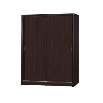 【顛覆設計】簡約5x7尺推門衣櫃/衣櫥(無鏡子)梧桐色