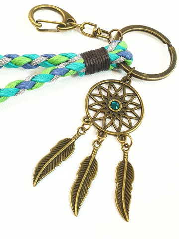 Paris*Le Bonheun。幸福手作。鑲鑽捕夢網。編織鑰匙圈