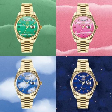 GRAF原創品牌DayDate日期星期時間潮流金表復古手表多色鍍金腕表