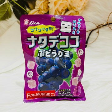 日本 LION 獅王 系列糖果~日本 Lion 獅王 方形QQ軟糖 44g 白桃/葡萄/青葡萄 多款風味供選