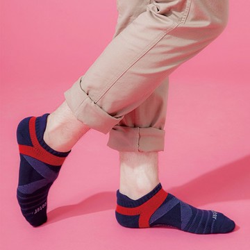 [家速配]FooterX型雙向減壓足弓船短男襪-深藍L