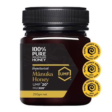 【紐西蘭恩賜】麥蘆卡蜂蜜UMF20+1瓶 ( (MGO826+, 250公克) /麥盧卡/Manuka Honey