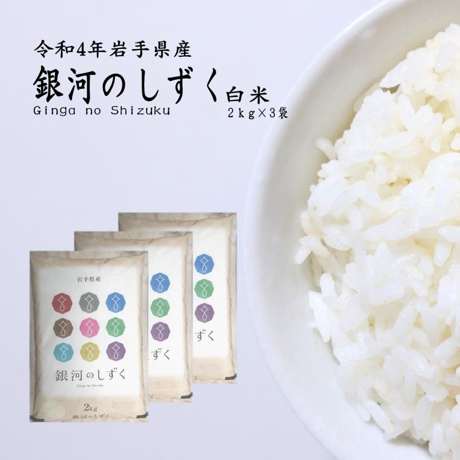 米 新米 令和5年 お米 白米 銀河のしずく 2kg×3袋 岩手県産 ご飯 ライス