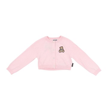 MOSCHINO Kids 小熊粉色長袖針織衫