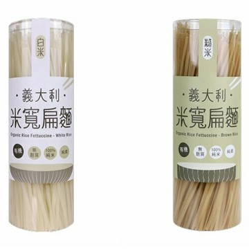 銀川 有機義大利米寬扁麵(白米/糙米) 300g/罐