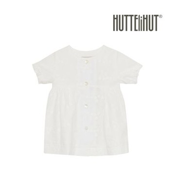 Brands4kids 花朵刺繡白色短袖洋裝_HUTTEliHut系列