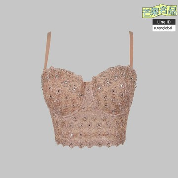 【高端鑲鑽刺繡】魚骨胸衣 吊帶背心 裹胸 文胸 內搭 性感修身 蕾絲刺繡 閃鑽裝飾 宴會派對穿搭 聚攏顯瘦