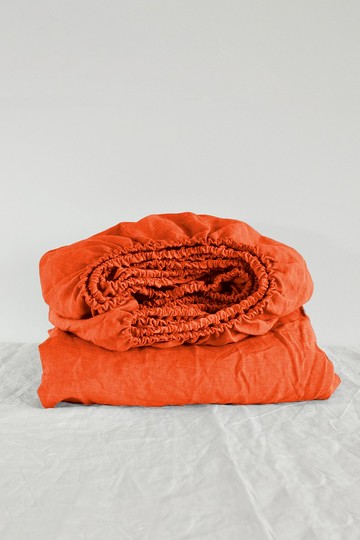 亮橙色麻/柔軟麻/深口袋