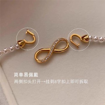 百搭仿珍珠毛衣項鏈女2025新款高級感輕奢小眾雙層疊戴鎖骨頸鏈配