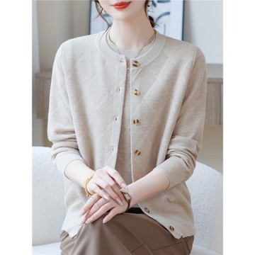 年輕媽媽秋裝時尚開衫外套2025新款中老年女裝春秋針織上衣兩件套